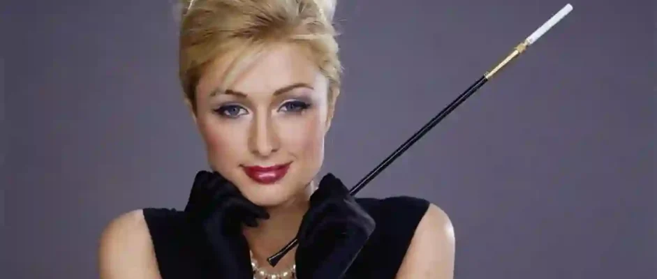 Paris Hilton exhibiting narcissistic celebrity culture traits with entitled glamorous persona